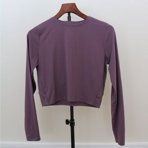 Rhone women’s Purple Long Sleeve Workout Cropped Long Sleeve Top